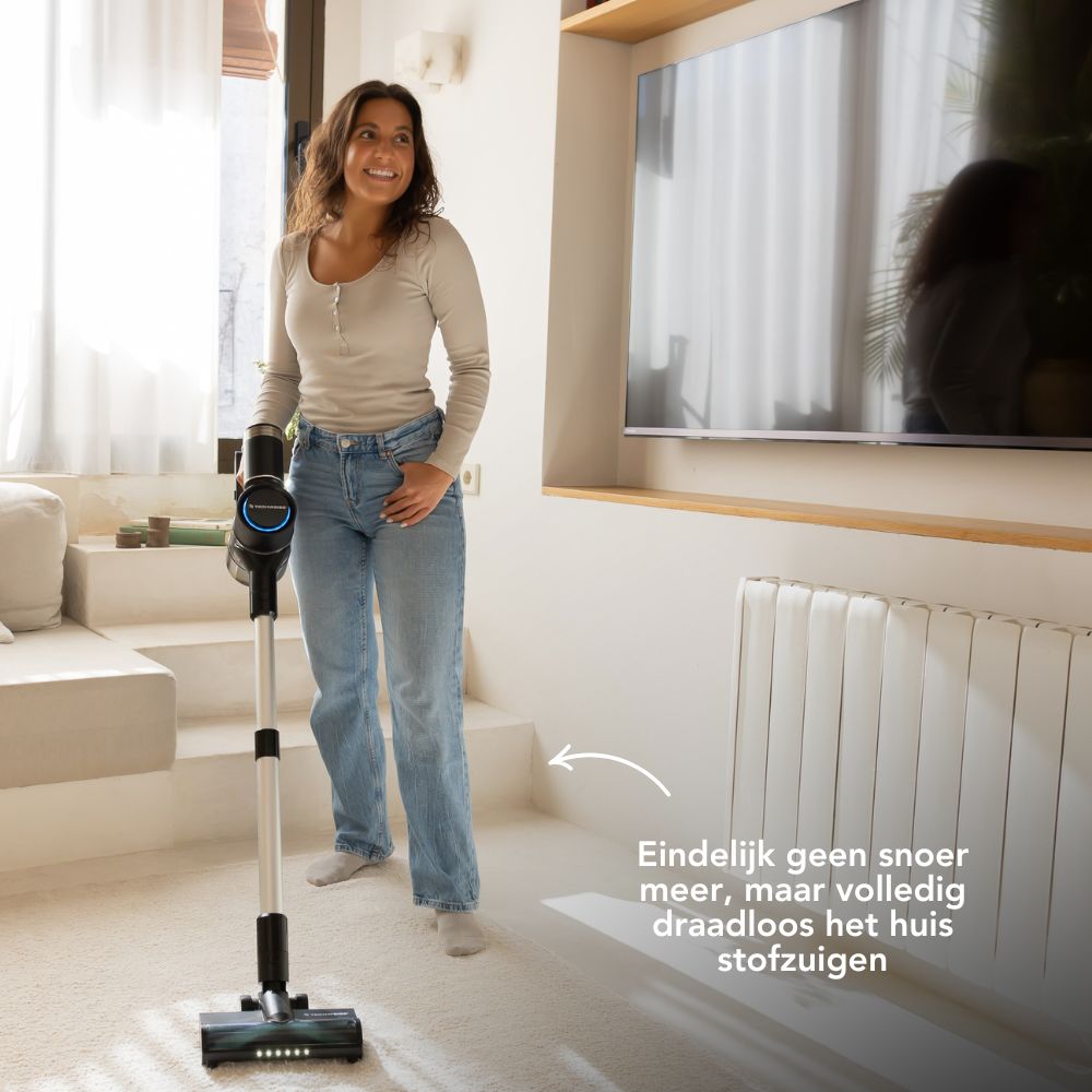 TV1 Aspirapolvere verticale a batteria | 90 minuti di durata della batteria